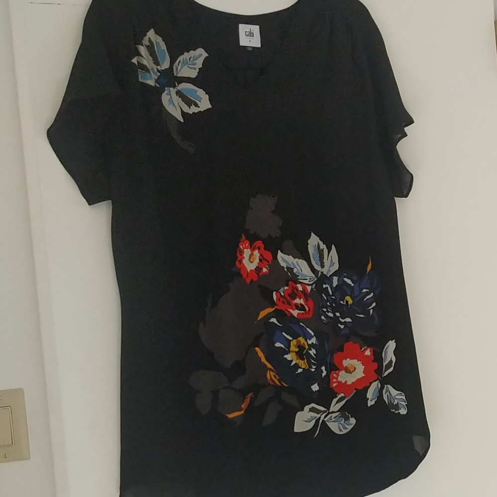Cabi size large floral short sleeve